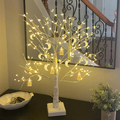 Ramadan Decoration 2025 Lighted Birch Trees Star