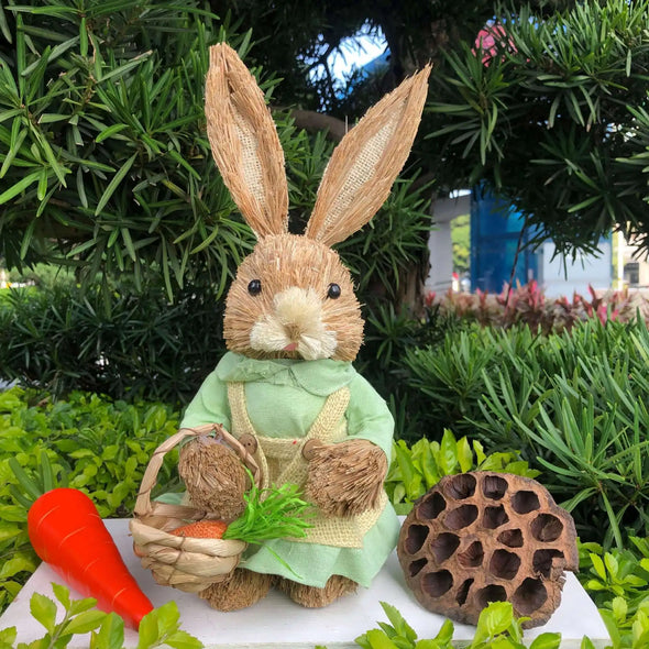 1/2PCS Height 35cm Easter Cute Straw Bunny