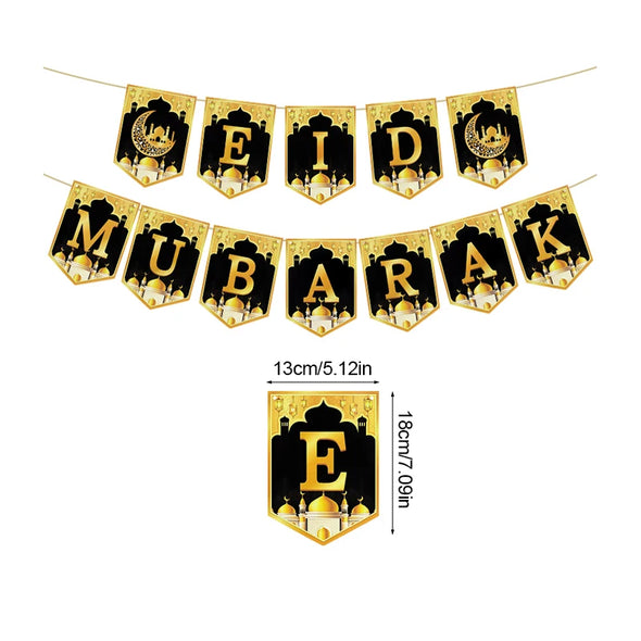 Eid Mubarak Paper Banner Garland 2025