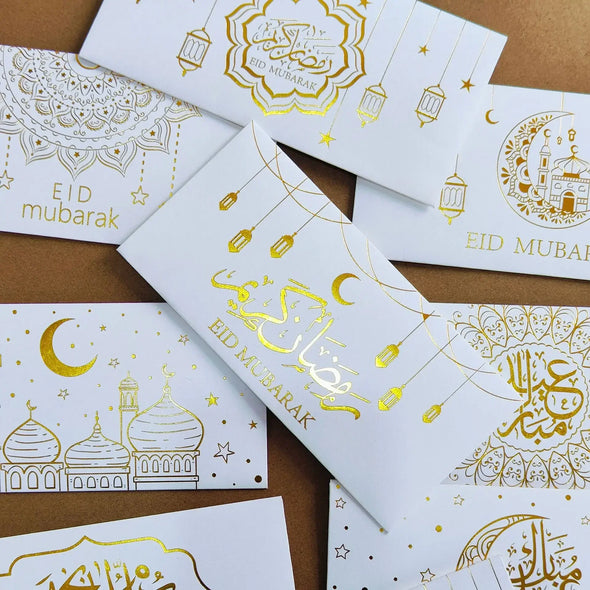 9Pcs Eid Mubarak Envelopes Money Gift Card