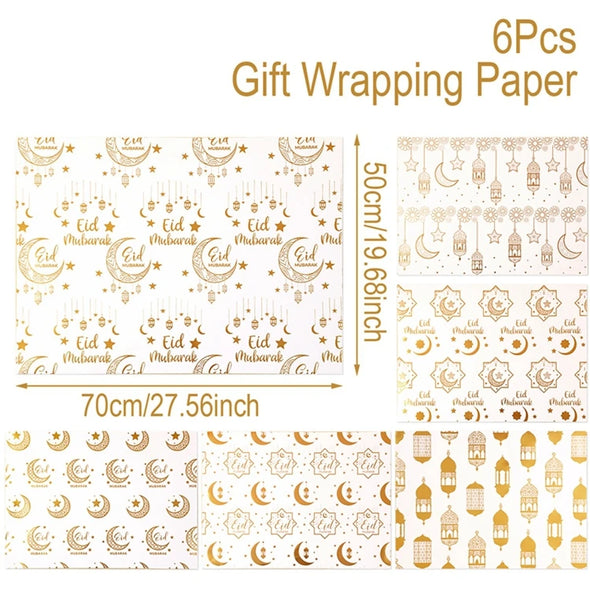 Eid Mubarak Gift Wrapping Paper Ramadan Decoration