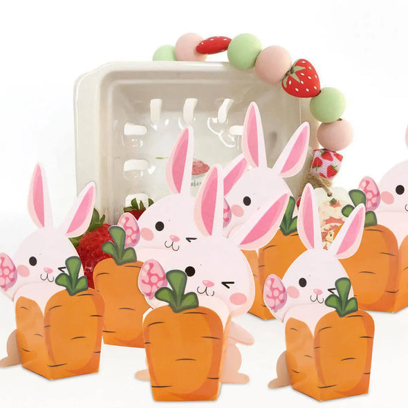 20Pcs Rabbit Carrots Boxes Carton Bunny Sweets Basket