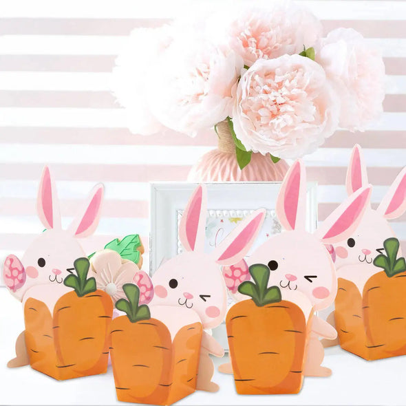 20Pcs Rabbit Carrots Boxes Carton Bunny Sweets Basket