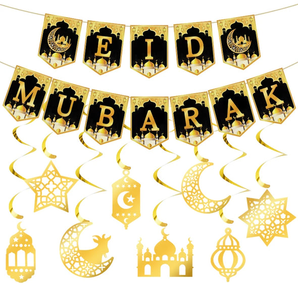 Eid Mubarak Paper Banner Garland 2025