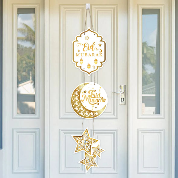 Eid Mubarak Moon Star Door Hanging Ramadan Kareem