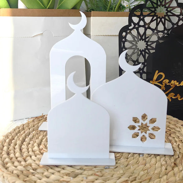 3pcs Acrylic Islamic Tabletop Decor Ramadan Kareem