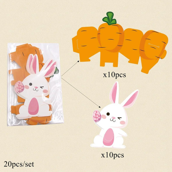 20Pcs Rabbit Carrots Boxes Carton Bunny Sweets Basket