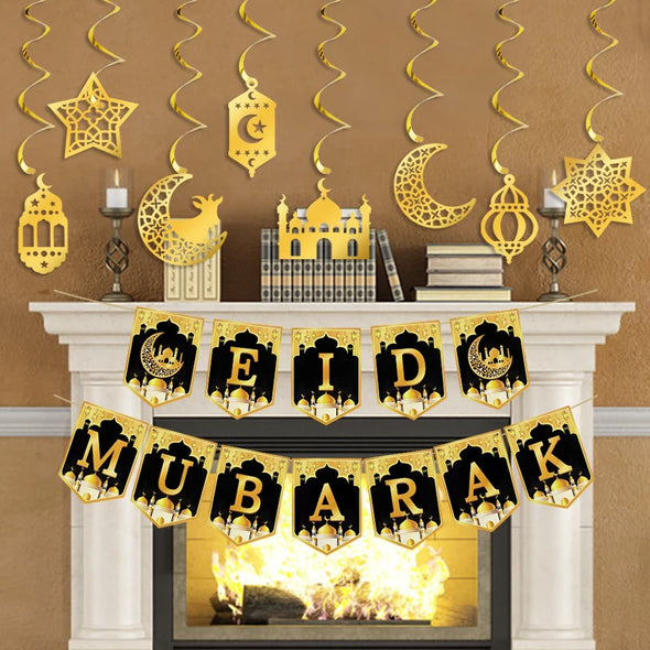 Eid Mubarak Paper Banner Garland 2025