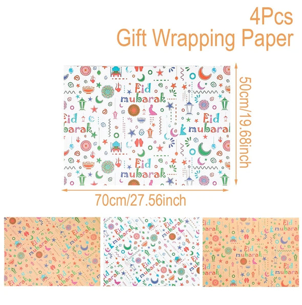 Eid Mubarak Gift Wrapping Paper Ramadan Decoration