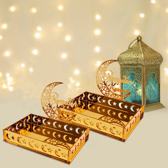 Ramadan Tray Table Centerpieces Plate Acrylic