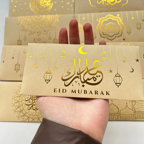 9Pcs Eid Mubarak Envelopes Money Gift Card