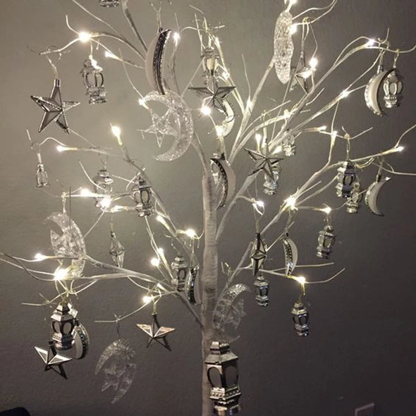 Ramadan Decoration 2025 Lighted Birch Trees Star