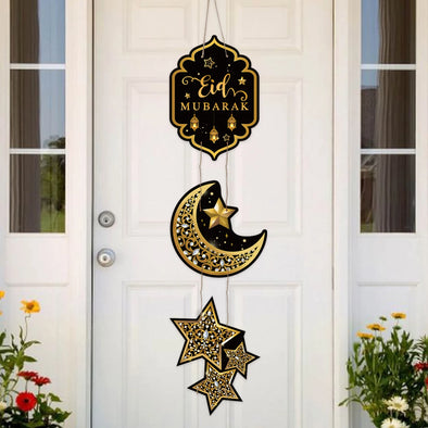 Eid Mubarak Moon Star Door Hanging Ramadan Kareem