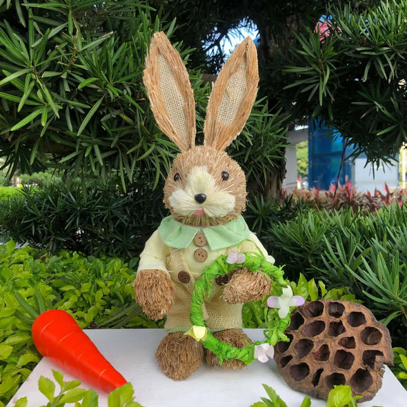 1/2PCS Height 35cm Easter Cute Straw Bunny