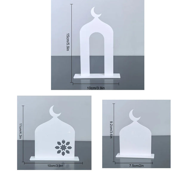 3pcs Acrylic Islamic Tabletop Decor Ramadan Kareem