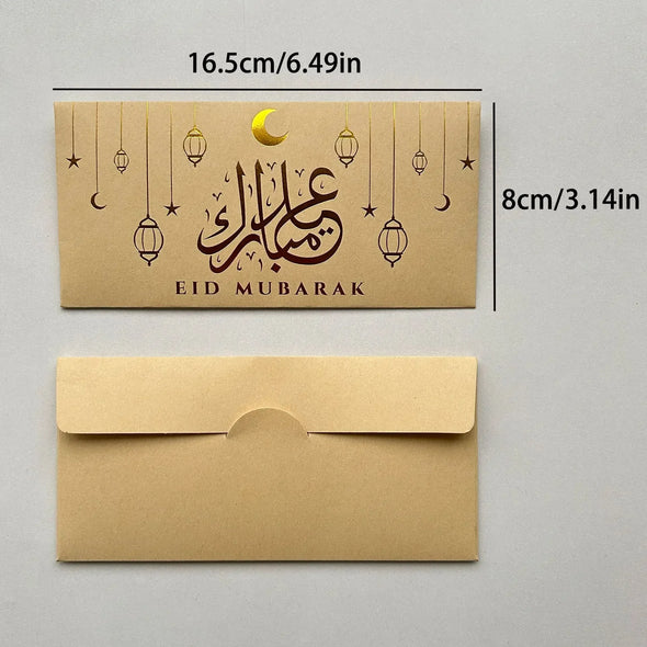 9Pcs Eid Mubarak Envelopes Money Gift Card